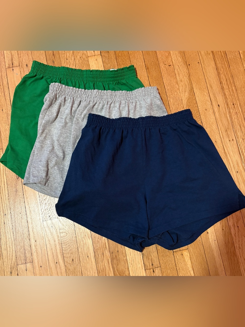 Soffe Women's Athletic Shorts Bundle - Navy, Gray, Green